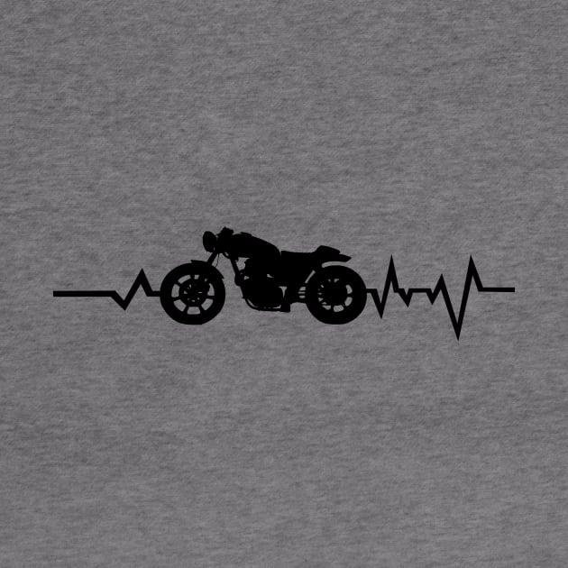 Motorcycle Motorbike Vintage Heartbeat Heart Rate by shirtontour